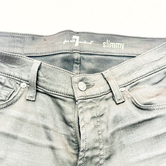 7 For All Mankind Men's Slimmy Stretch Black Denim Jeans Size 32 - Picture 4 of 8